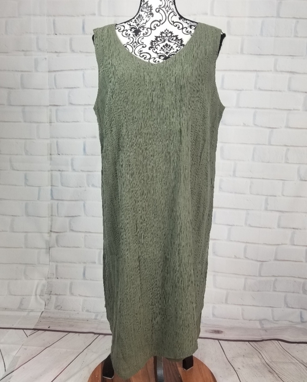J. Jill sz L sleeveless crinkle dress lined NWT